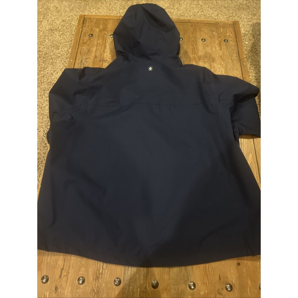Swiss Tech Men’s Navy Blue Hooded Rain Jacket Size 3XL Waterproof EUC - Picture 12 of 13
